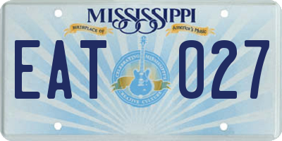 MS license plate EAT027