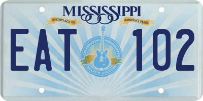 MS license plate EAT102