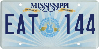 MS license plate EAT144