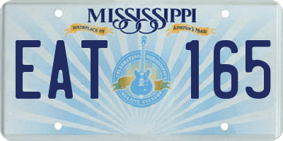 MS license plate EAT165