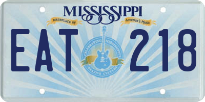 MS license plate EAT218