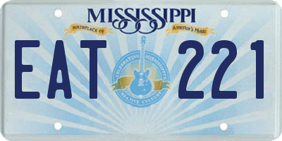 MS license plate EAT221