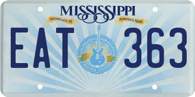 MS license plate EAT363