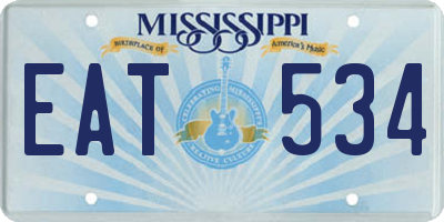MS license plate EAT534