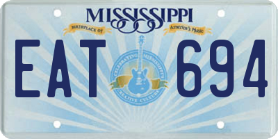 MS license plate EAT694