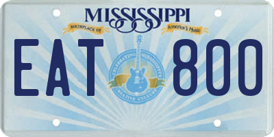 MS license plate EAT800