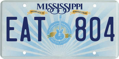 MS license plate EAT804