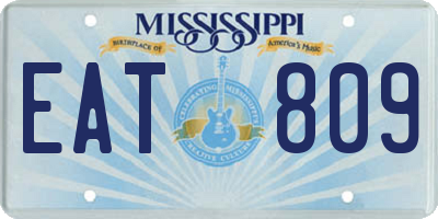 MS license plate EAT809