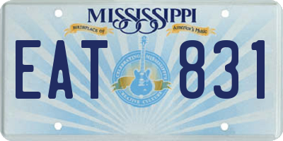 MS license plate EAT831