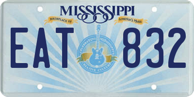 MS license plate EAT832