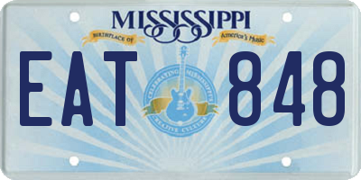 MS license plate EAT848