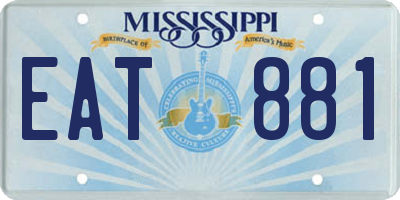 MS license plate EAT881