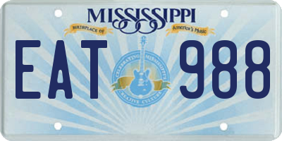 MS license plate EAT988
