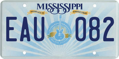 MS license plate EAU082