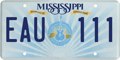 MS license plate EAU111