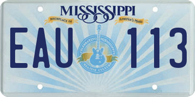 MS license plate EAU113
