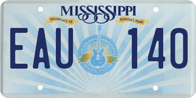 MS license plate EAU140