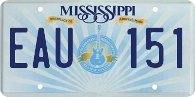 MS license plate EAU151