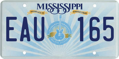 MS license plate EAU165