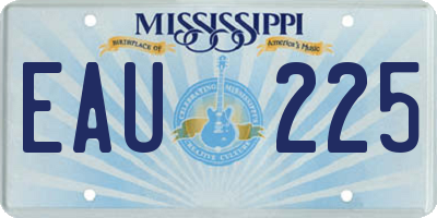 MS license plate EAU225