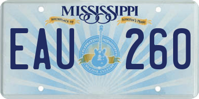 MS license plate EAU260