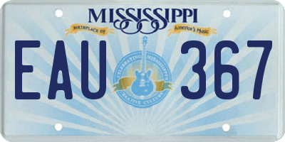 MS license plate EAU367