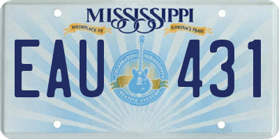 MS license plate EAU431