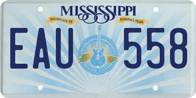 MS license plate EAU558