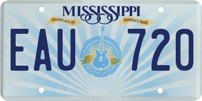MS license plate EAU720