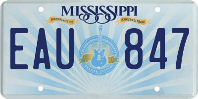 MS license plate EAU847
