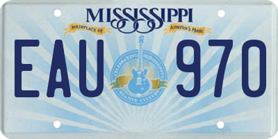 MS license plate EAU970