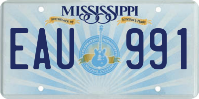 MS license plate EAU991