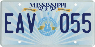MS license plate EAV055