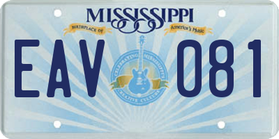 MS license plate EAV081