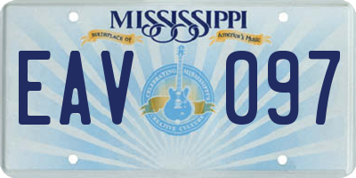 MS license plate EAV097