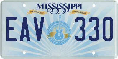 MS license plate EAV330