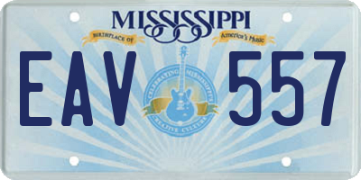 MS license plate EAV557