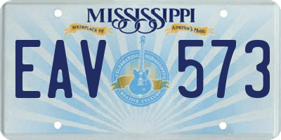 MS license plate EAV573