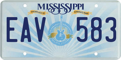 MS license plate EAV583
