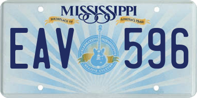 MS license plate EAV596