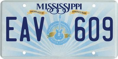 MS license plate EAV609