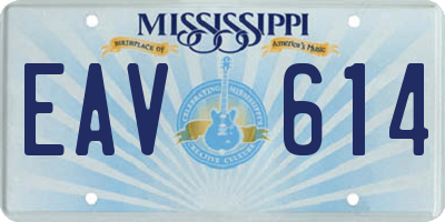 MS license plate EAV614