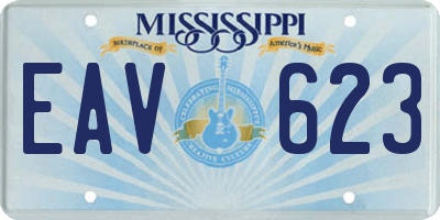 MS license plate EAV623
