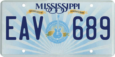 MS license plate EAV689