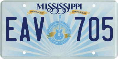 MS license plate EAV705