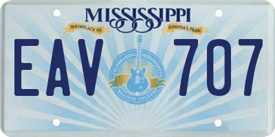 MS license plate EAV707