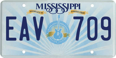MS license plate EAV709