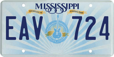 MS license plate EAV724