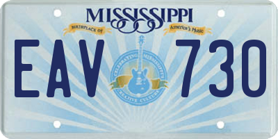MS license plate EAV730