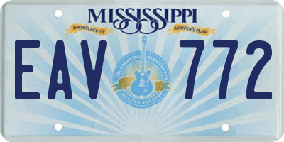 MS license plate EAV772